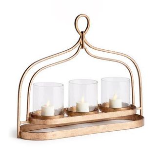 Napa Home & Garden Amara 3-Candle Hurricane in Gold at Nordstrom