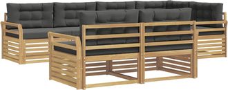 vidaXL Conjunto De Sof&aacute;s De Exterior 7 Uds. Blanco Y Antracita Vidaxl