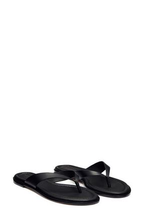 Reformation Jessie Flip Flop in Black Leather at Nordstrom, Size 10.5