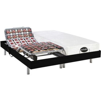 Vente-Unique Vente-unique - Set da relax, con sospensioni, memory foam e bamb&ugrave;, lysis iii di naturea - Motori okin - 2 x 70 x 200 cm - Nero