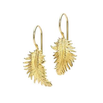 Dower & Hall Feather Drop Earrings