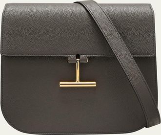 Tom Ford Tara Medium Crossbody in Grained Leather with Leather Strap