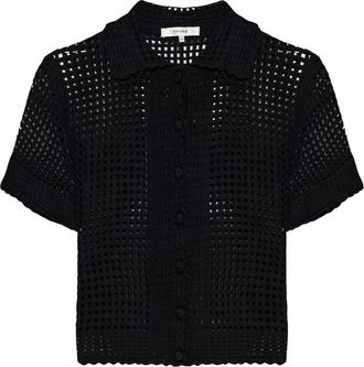 Frame Denim The Crochet Top - Dames - Vesten - Zwart - S - Katoen - Truien & Vesten