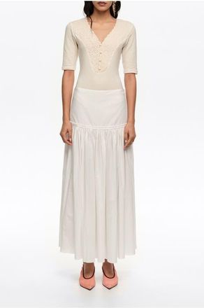 Bimba & Lola Cotton Flared Skirt in White at Nordstrom, Size 38 Eu