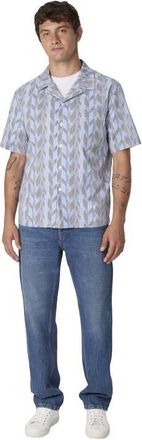 Missoni Bowling Shirt With Zigzag Pattern in Blue at Nordstrom, Size 48 It