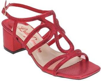 Lady Couture Rhinestone Block Heel Dressy Sandal in Red at Nordstrom, Size 11