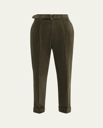 Officine G&eacute;n&eacute;rale Mens Hugo Corduroy Belted Trousers