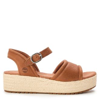 Timberland Womens Santorini Sun Backstrap Open Toe Sandals in Rust Full Grain - Brown - Size UK 7.5