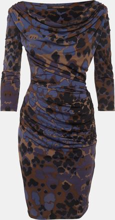 Roberto Cavalli Multicolour Animal Print Jersey Knit Mini Dress