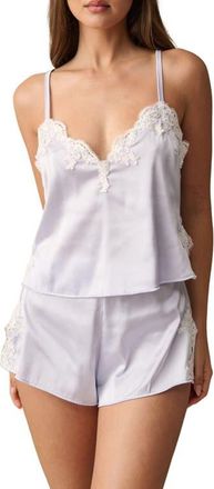 Kat The Label Cinderella Lace Trim Stretch Satin Camisole at Nordstrom, Size Xx-Large