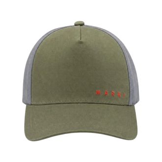 Marni Logo Cap - unisex - Petten - Groen - L - Katoen - Accessoires