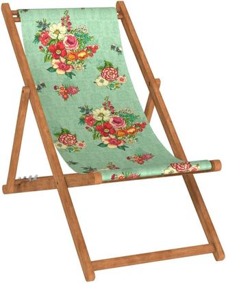 Vent de Boh&egrave;me Silla plegable de haya con estampado floral laguna