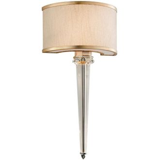 Hudson Valley Lighting Harlow Aplique De Pared De 2 + 4 Luces Led Hoja De Plata, Pantalla De Tela
