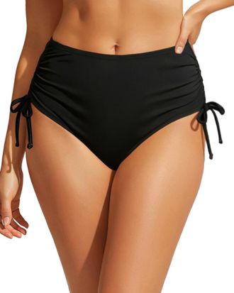 Holipick Swimsuit Bottoms for Women - High Waisted Bikini Bottoms Tie Side Tummy Control Bathing Suit Bottom, Black 1, Large