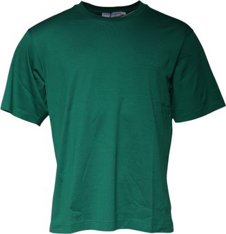Dolce & Gabbana Green Logo Crew Neck Short Sleeves Mens T-shirt