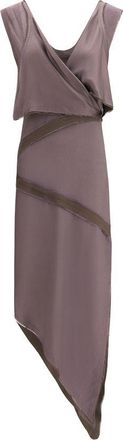 The Attico Womens Asymmetric Hem Vneck Dress - Rose Gold viscose - Size EU 36 (Womens)