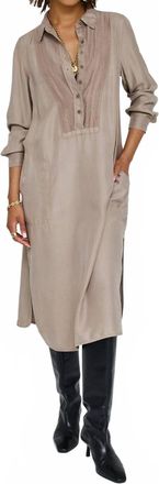 Raquel Allegra Tuxedo Dress In Dark Taupe