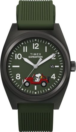 Timex Peanuts Expedition Field Mens Green Watch TW2Y52500 Silicone - One Size