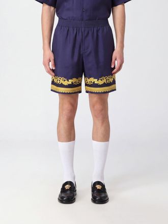Versace Baroque Print Silk Sport Shorts with Elasticated Waist