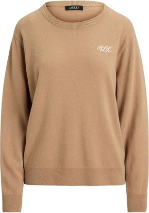 Ralph Lauren Trui met ronde hals - Dames - Ronde hals truien - Beige - M - Kasjmier - Truien & Vesten
