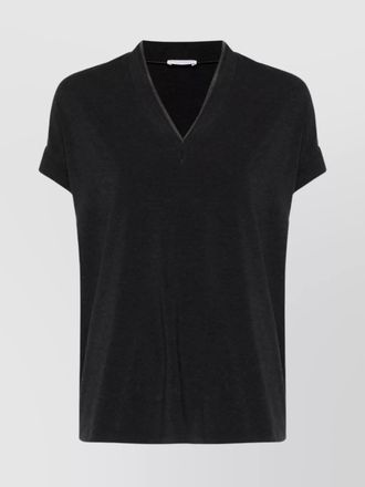 Brunello Cucinelli cotton v-neck short-sleeve t-shirt
