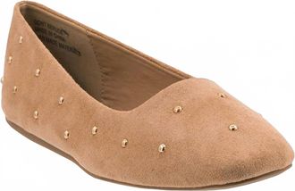 Corkys Footwear Womens Dont Be Rude Flats In Camel Faux Suede