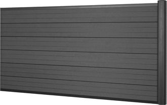 Hhg [nunca Usado] Valla De Protecci&oacute;n Wpc Sarthe, Valla Cortaviento, Postes De Aluminio, Elemento De Prolongaci&oacute;n Bajo, 1,85m Antracita