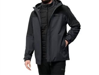 Jack Wolfskin Mens Glaabach 3In1 Jacket In Black