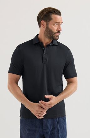 Brunello Cucinelli Cotton jersey polo with shirt-style collar in Navy Blue at Nordstrom, Size Xxx-Large