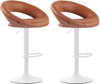 Clp Pack De 2 Taburetes De Barra Olinda En Polipiel Marr&oacute;n Claro Blanco