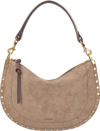 Isabel Marant Taupe Oksan Soft Studded Suede Shoulder Bag