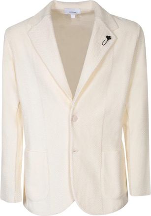Lardini Jasje in Cardiganstijl - Heren - Blazers - Beige - L - Katoen - Jassen