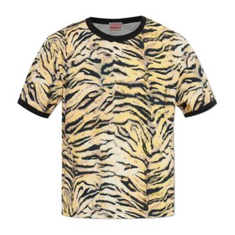 Kenzo T-Shirts, male, Yellow, Size: S Tiger Slim T-shirt