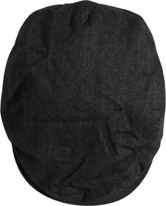 Dolce & Gabbana HAT10081 Herringbone Cotton Flat Cap - Black