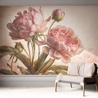 Tulup Carta Da Parati Autoadesiva - Fotomurale - Decorazione Parete - Stile Elegante - Decorazione Casa - Delicate Peonie 312x219 Cm