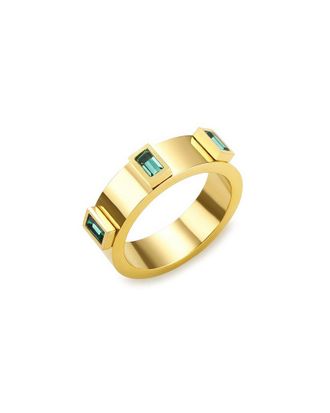 Liv Oliver 18K Plated 0.70 Ct. Tw. Green Quartz Ring