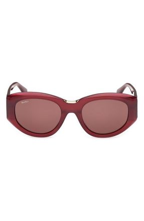 Max Mara 52mm Round Sunglasses in Milky Cherry /Rose Bronze at Nordstrom