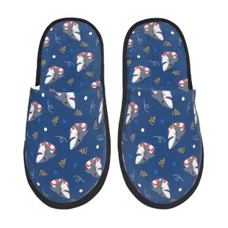 Generic Slippers For Men Cute Shark Print Slippers Casual Anti-Skid WomenS Slipper, For Home, Indoor Outdoor, Travel, M