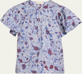 Ulla Johnson Perline Printed Silk Blouse