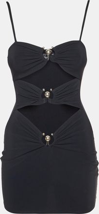 CHRISTOPHER ESBER Black Jersey Pierced Orbit Mini Dress