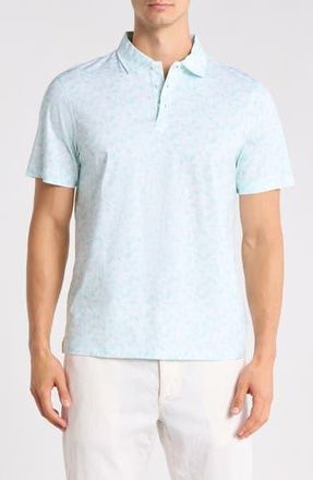 Bugatchi OoohCotton Floral Stretch Cotton Knit Polo in Menthol at Nordstrom Rack, Size X-Large