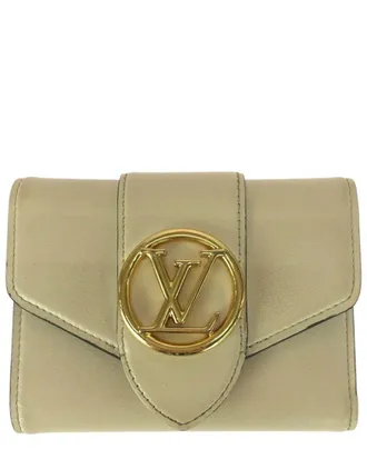 Louis Vuitton Ivory Leather Compact Wallet (Authentic Pre-Loved)