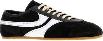 Dries Van Noten Mens Two-Tone Leather And Suede Sneakers Blackwhite