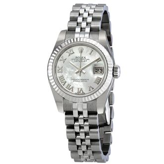 Rolex Pre-owned Rolex Lady-Datejust White Mother-of-pearl Dial Ladies Watch 179174-MRJ