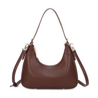 Generic Womens Brown Shoulder Bag, Hobo Handbag with Adjustable Strap, Small Everyday Purse for Work, Casual & Evening Use (Coffee)