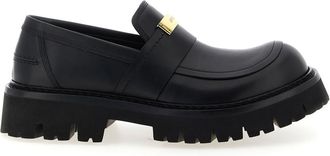 Moschino Black Leather Loafers