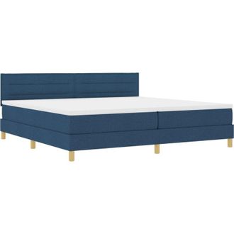 vidaXL Box Spring Bed with Mattress Blue 200 x 200 cm Fabric vidaXL