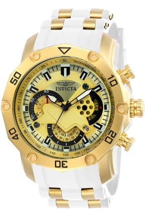 Invicta Pro Diver - SCUBA 23424 Heren Horloge - Quartz Uurwerk - Roestvrij Staal met gouden Wijzerplaat - 50mm
