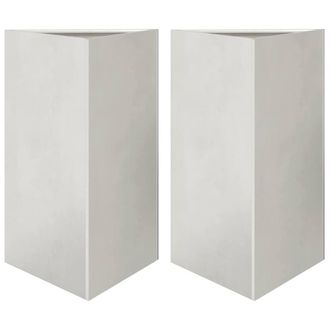 Berkfield Home Garden Planters 2 pcs Triangular 50x43x75 cm Stainless Steel in Silver | Size: 50 x 43 x 75 cm