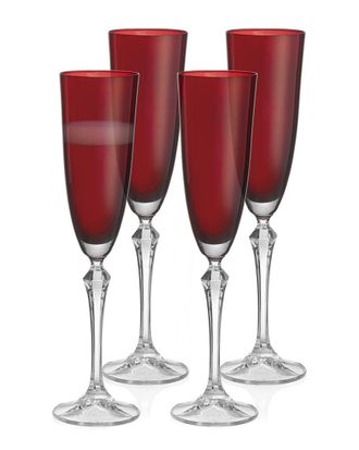 Barski Set Of 4 Vivid 7Oz Champagne Flutes